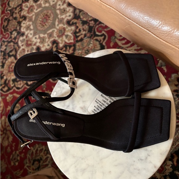 Alexander Wang Julie Crystal Logo Embellished Heels - Picture 3 of 6